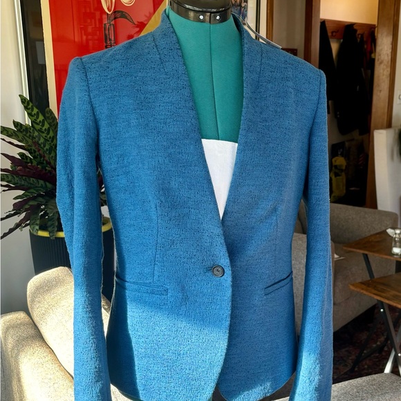 NWT Teal Ann Taylor Loft Blazer Jacket Size 0 XS - Picture 2 of 6